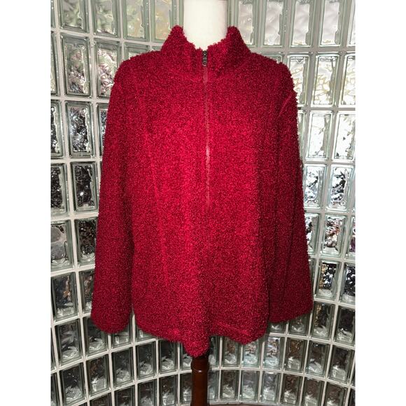 J. Jill Fuzzy Full-Zip with Pockets Cozy Teddy Bear jacket - Size XL - Picture 1 of 11